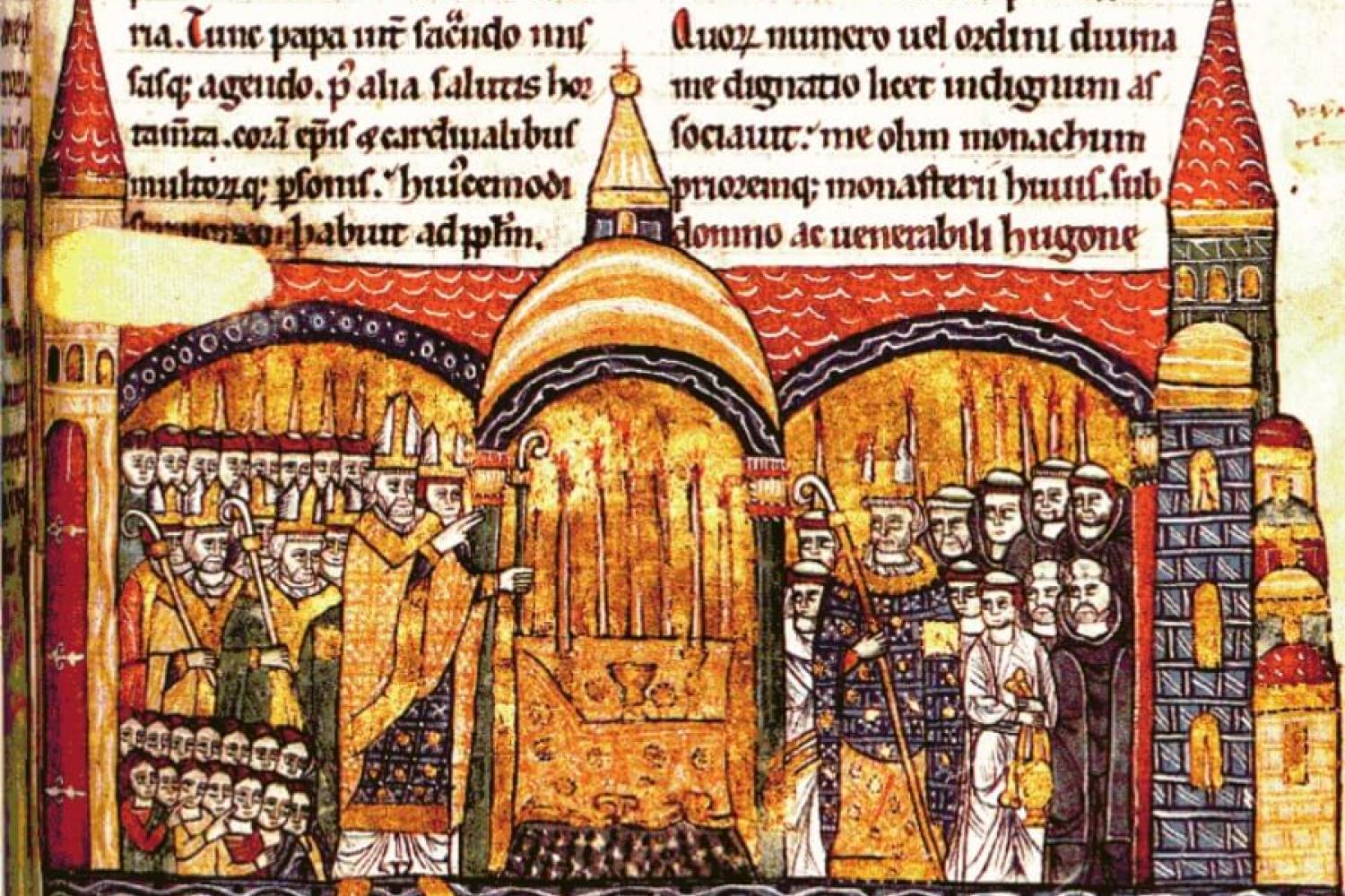 The Consecration of Cluny III by Pope Urban II, 12th century (Bibliothèque Nationale de France).