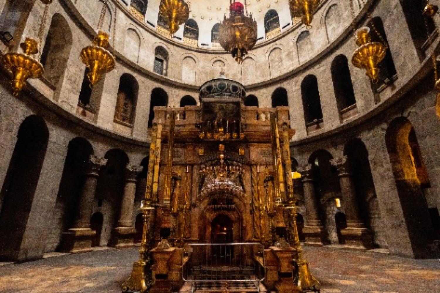 The interior of the Church of the Holy Sepulchre, Jerusalem