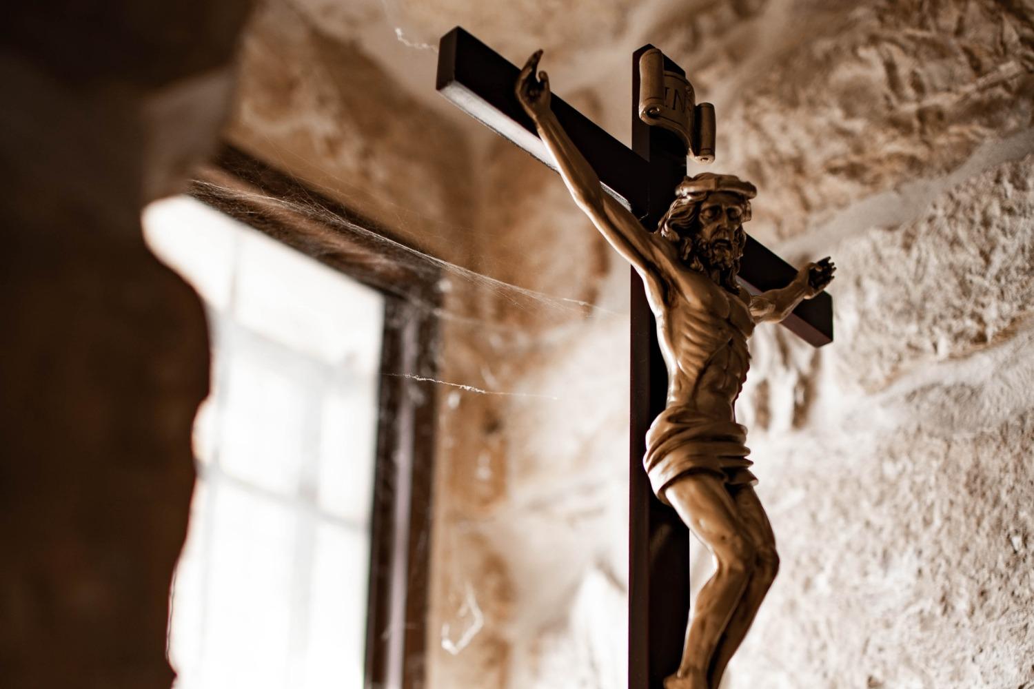 A crucifix in a window