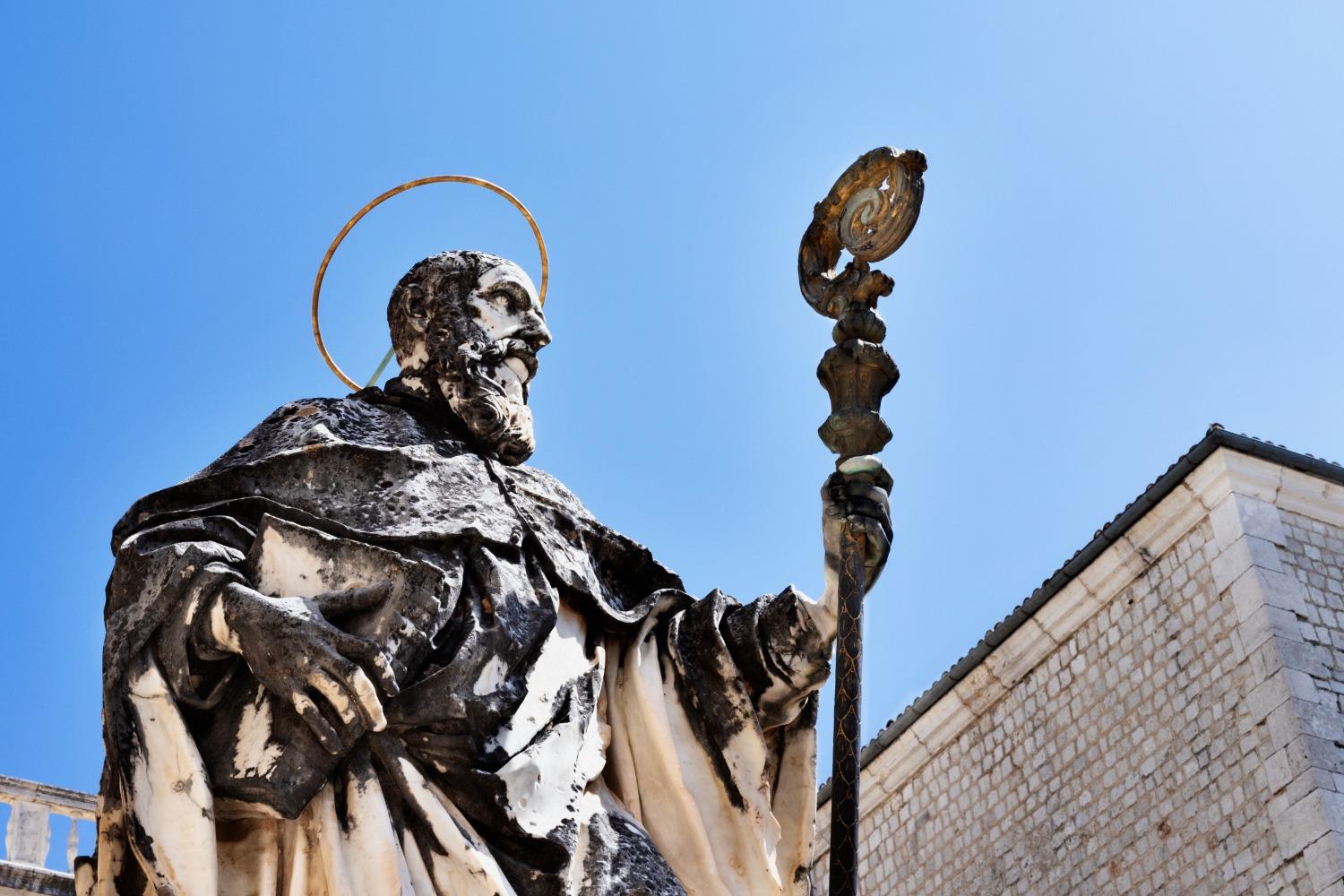 Statue of Benedict at Monte Cassino