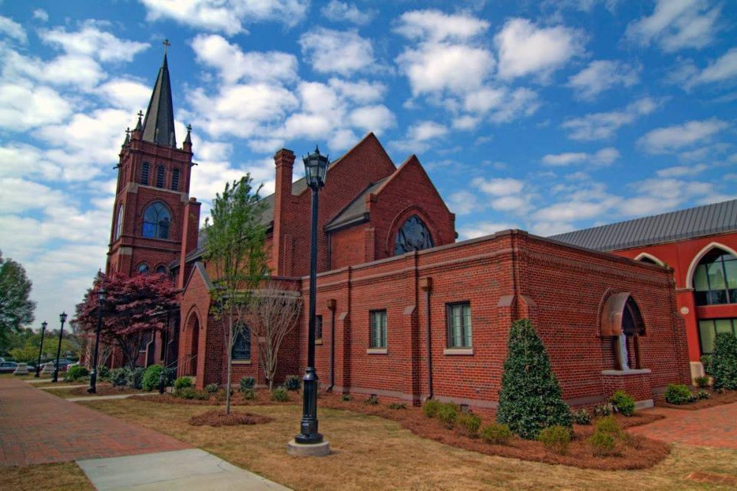 The Exterior of St. Mary&#039;s Catholic Church in Greenville, South Carolina