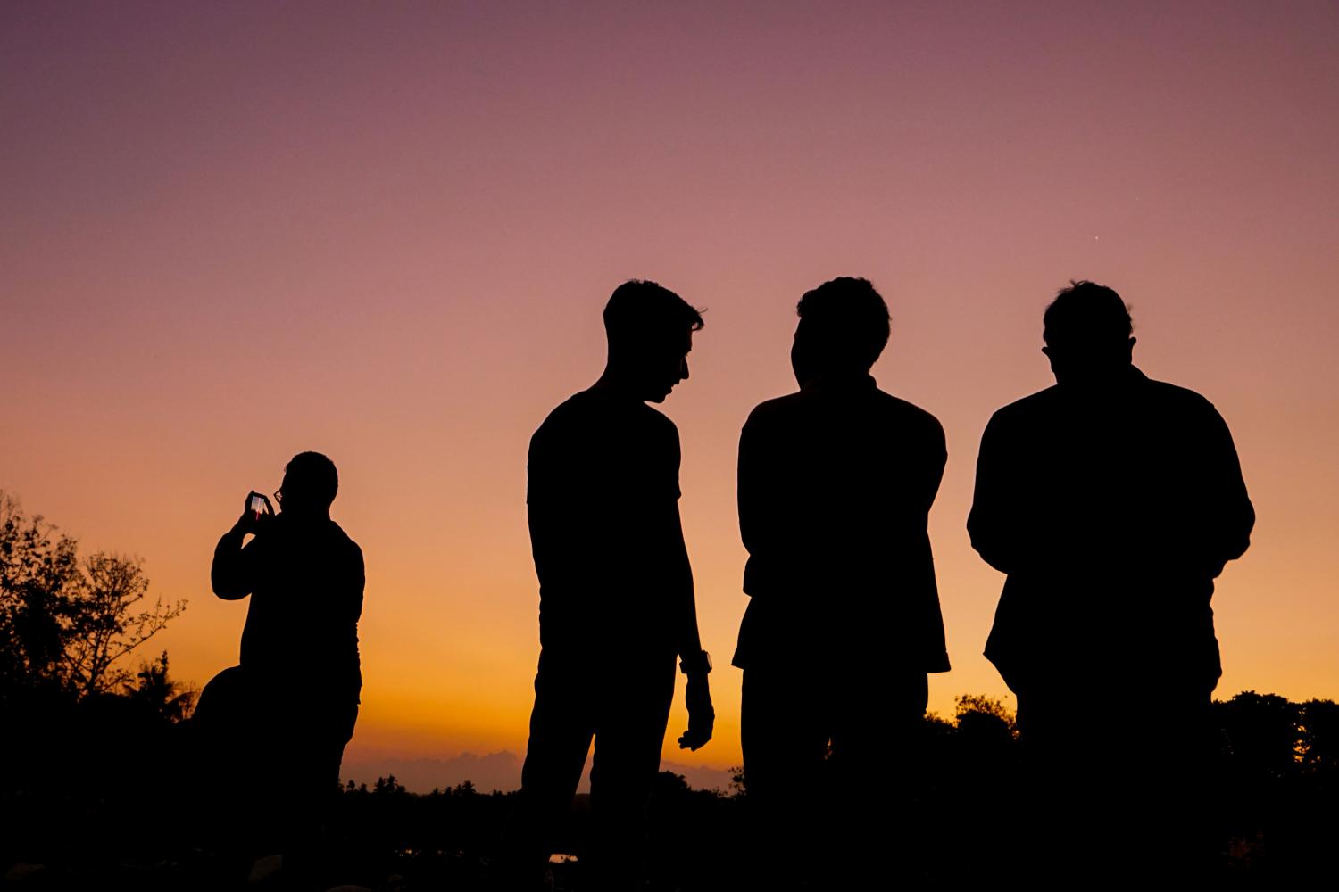 group of friends talking