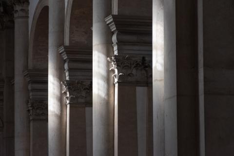 Columns in the San Giorgio Maggiore Basilica, Venice, Italy