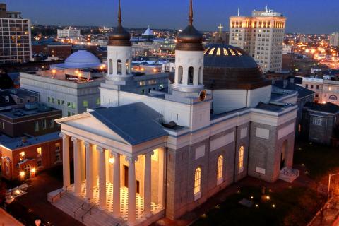 Baltimore Basilica at Night