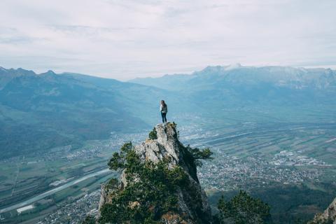 Standing on a peak