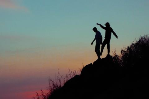 Silhouettes of friends 