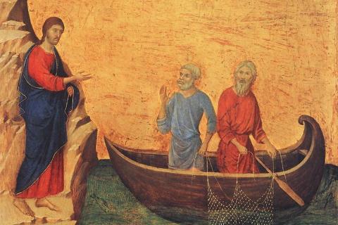 Duccio's Jesus Calls Peter and Andrew
